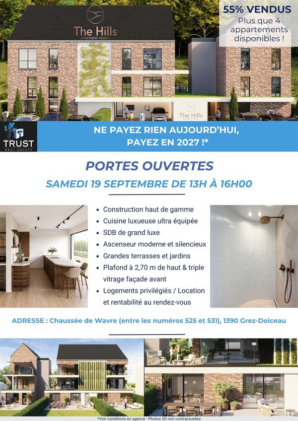 Portes ouvertes le 19/09 de 13h à 16h - Appartements haut de gamme - B21