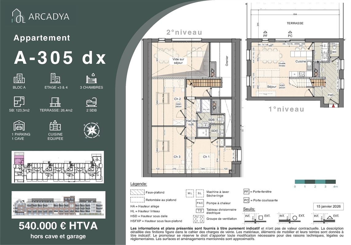 Arcadya A-305 duplex - TVA 6% possible