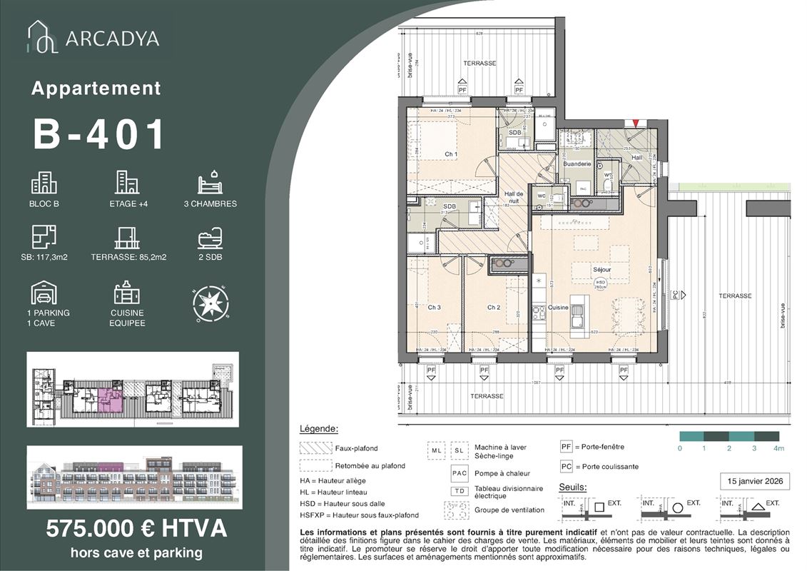 Arcadya - PENTHOUSE B401 - TVA 6% possible