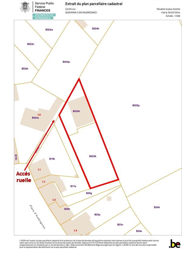 Terrain en zone d'habitat situé au fond d'une ruelle