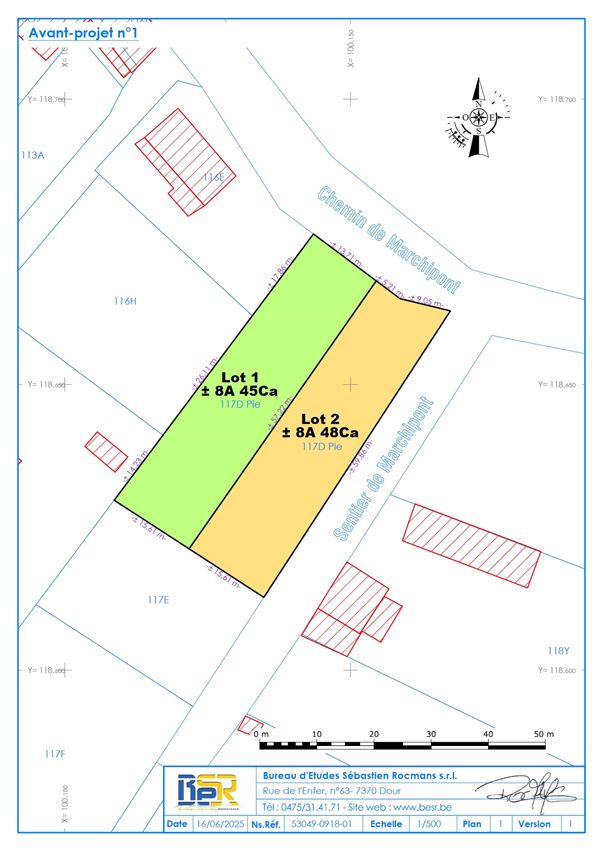 Terrain à bâtir de 8 ares, 13,5 mètres de façade