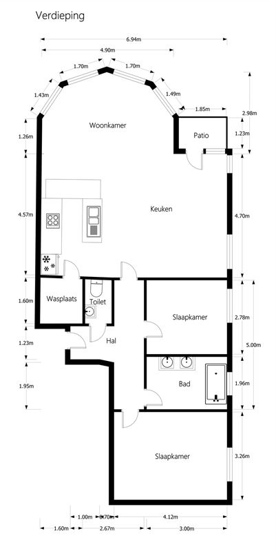 RUIM 2 SLAAPKAMER APPARTEMENT OP CENTRALE LIGGING IN BERINGEN CENTRUM