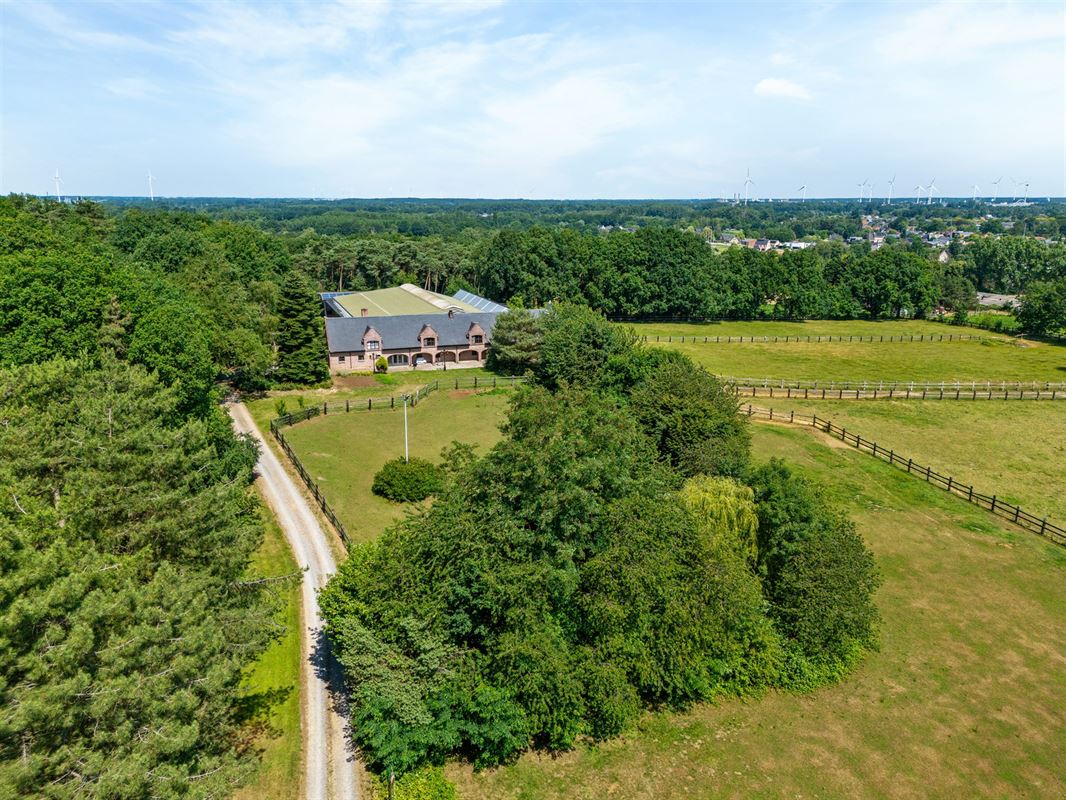 UNIEKE EIGENDOM MET 24 PAARDENSTALLEN EN BINNENPISTE OP CA 10 HECTARE TE PAAL-BERINGEN