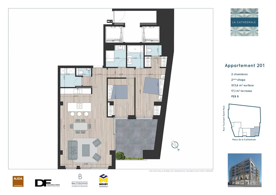 Image 14 : Appartement à 4000 LIÈGE (Belgique) - Prix 1.350 &euro;