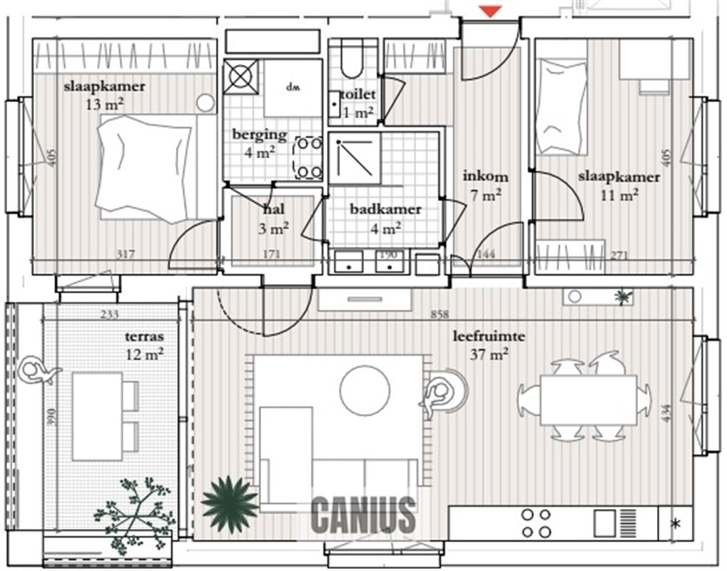 APPARTEMENT – 2 SLPKS – TERRAS IN HARTJE SINT-TRUIDEN