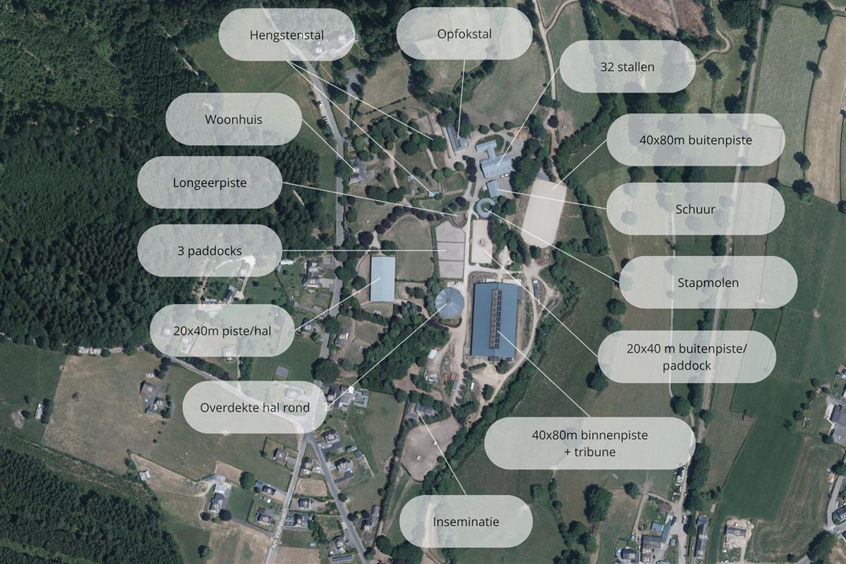 Fokkerij- en trainingscentrum voor paarden met ruim 80 Ha