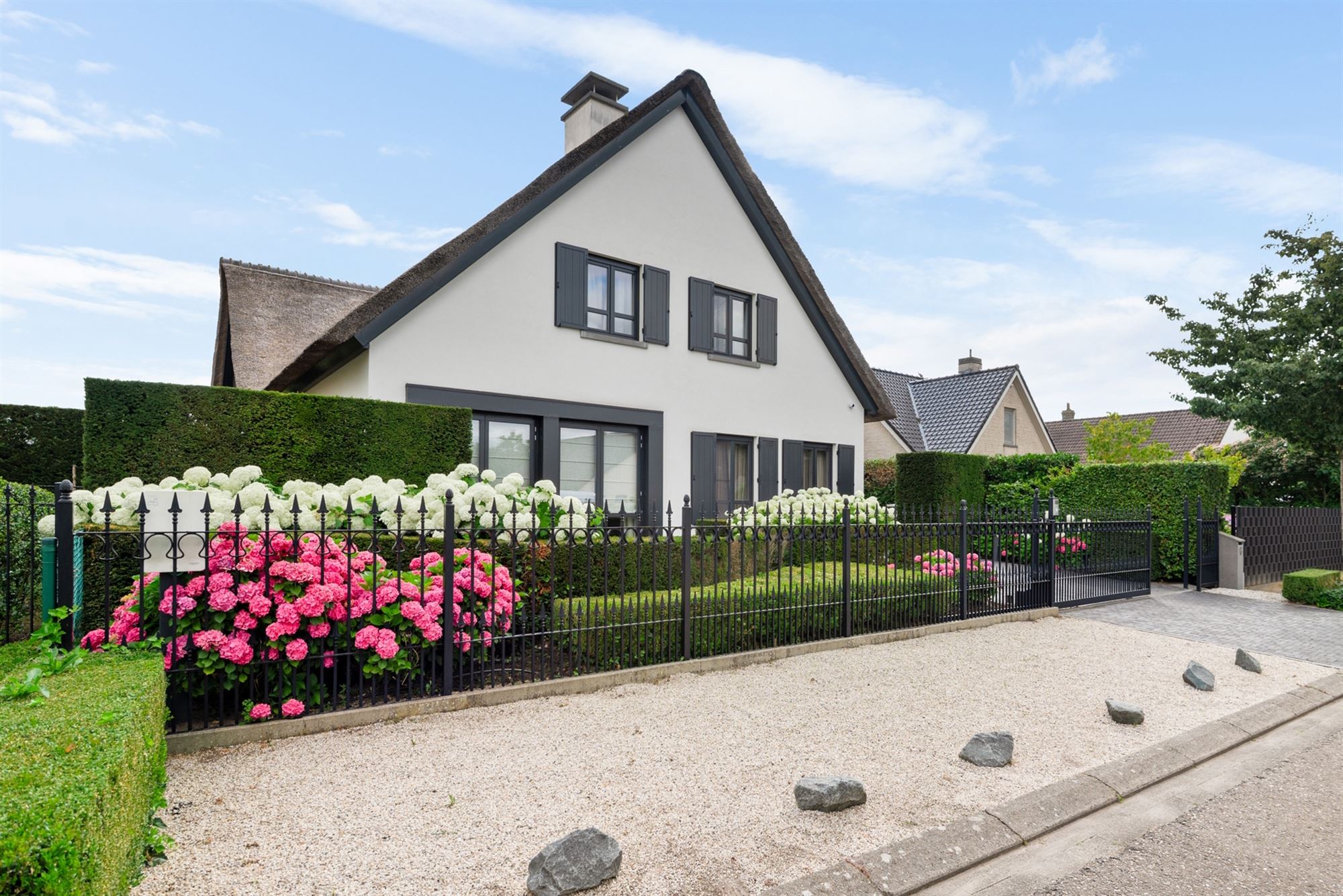 Luxury villa with a pool in a quiet, residential neighborhood