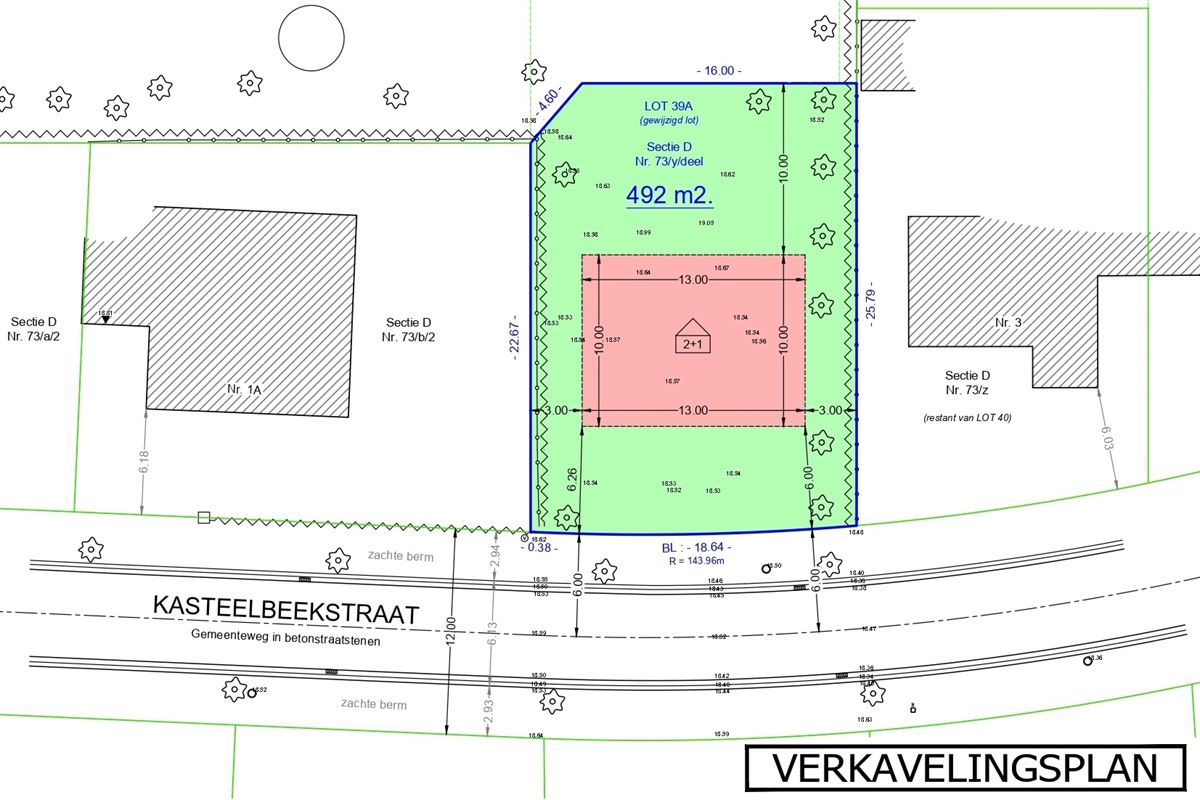Quietly located building lot for low-density development near the center of Hoogstraten