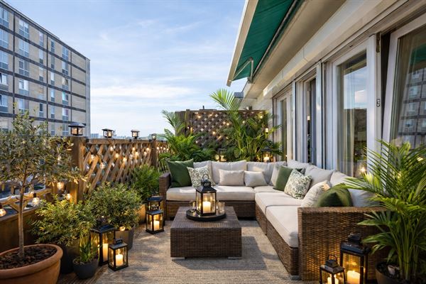 Dakappartement met zuid terras (22m²) en 2 slaapkamers