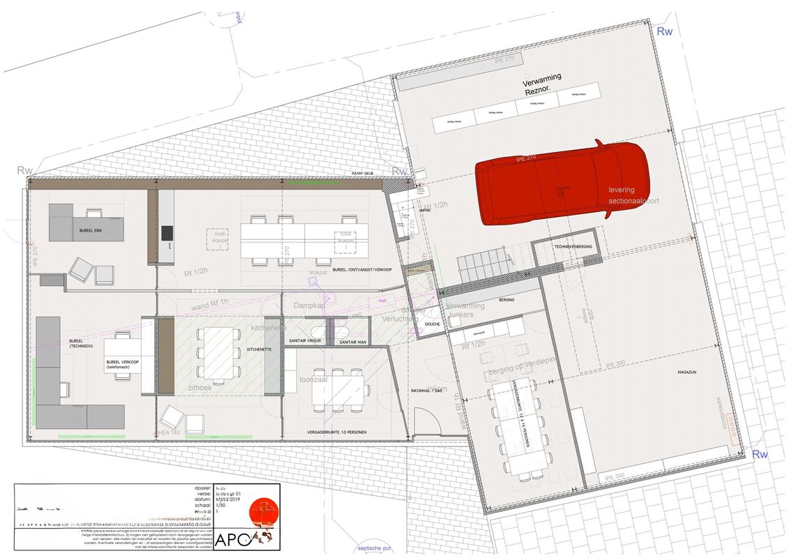 Vrijstaand KMO / kantoorgebouw van ca 405 m² op 1.200 m²