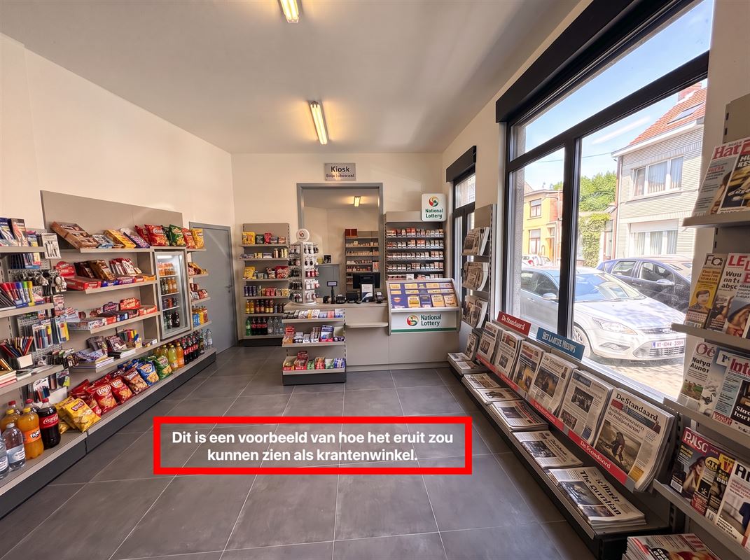 Commercieel gelijkvloers met ruime voorraadkelder.