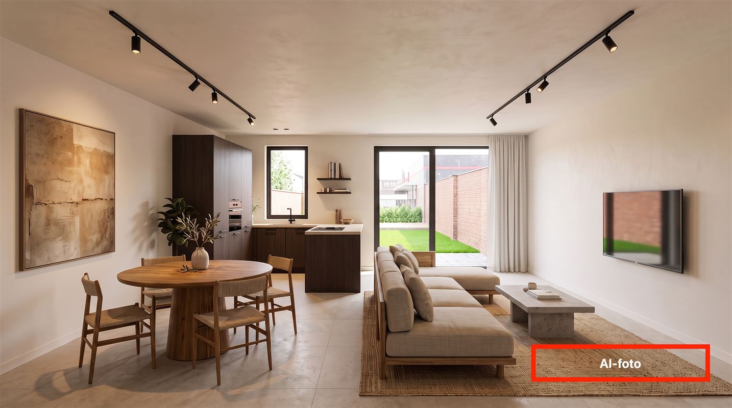 Nieuwbouwappartement met 1 slaapkamer en grote tuin.