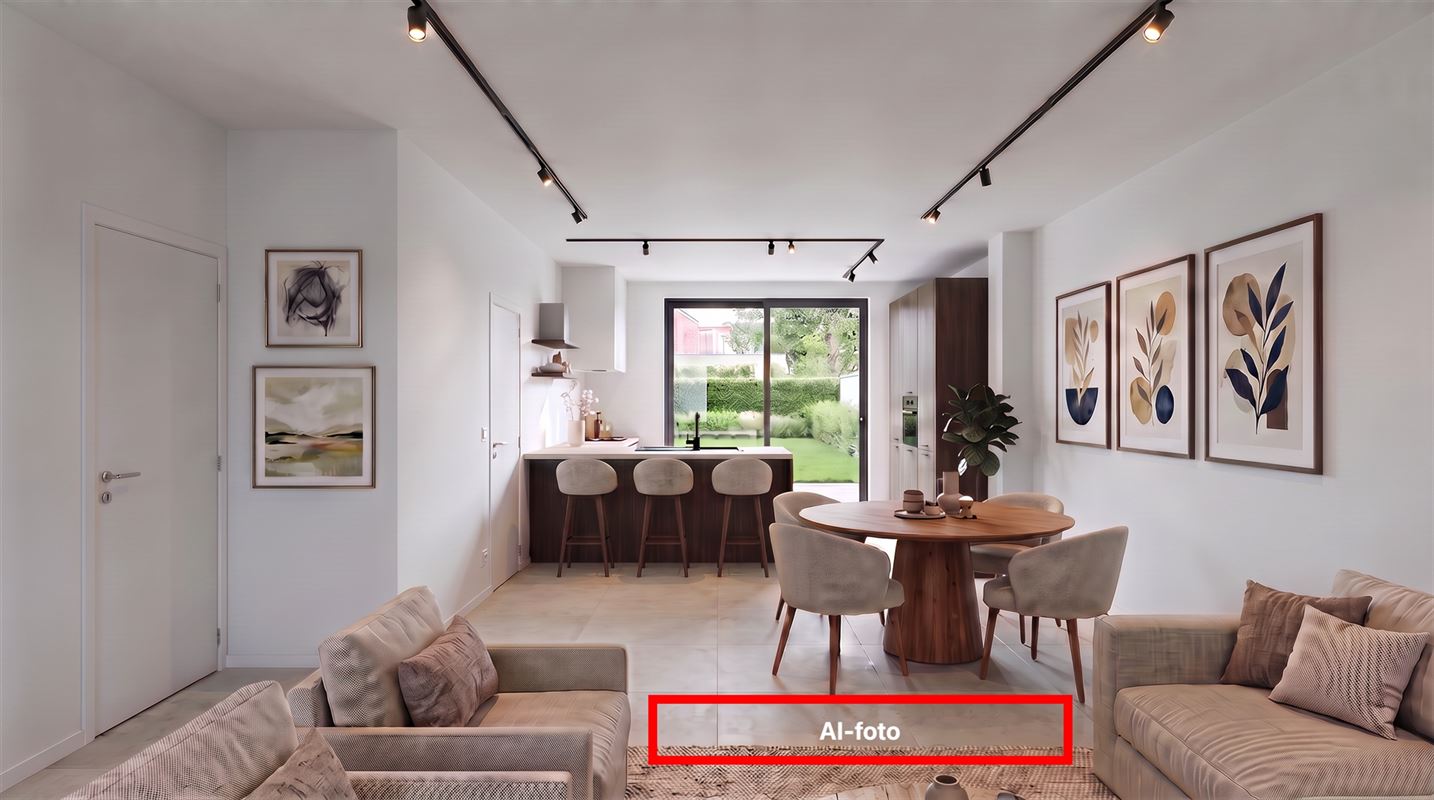 Nieuwbouwappartement met 1 slaapkamer en extra grote tuin.