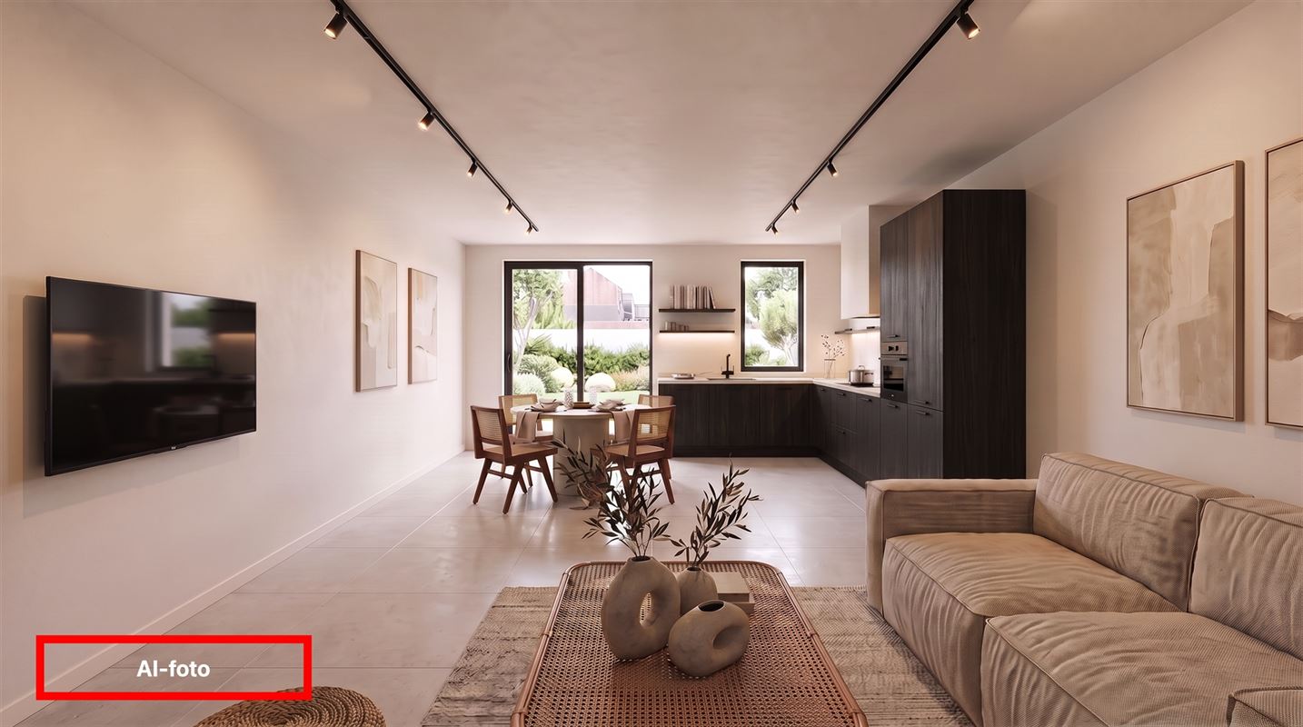 Nieuwbouwappartement met 2 slaapkamers en grote tuin.