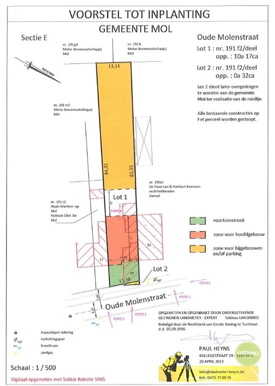 Bouwgrond van 1069 m² in het hart van Mol