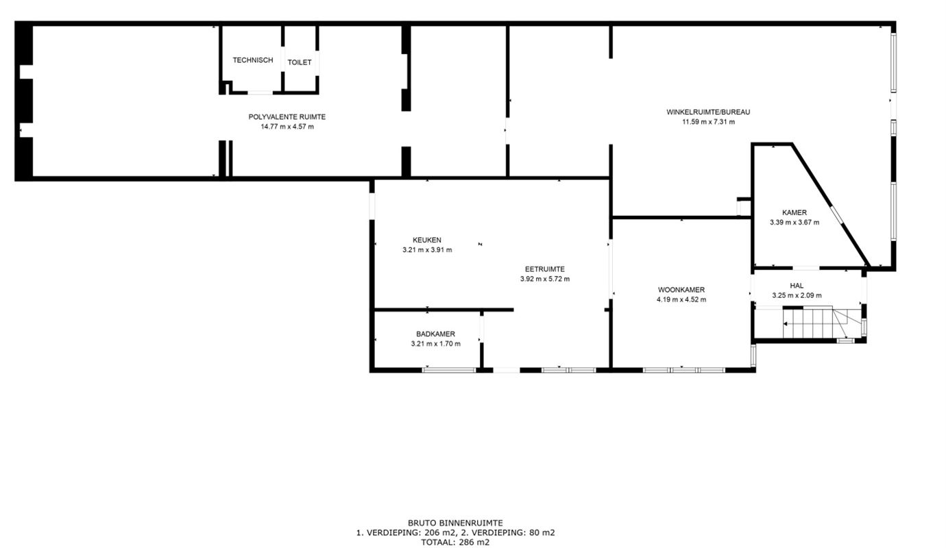 Unieke woning met handelsruimte, ruime stockage en renovatiepotentieel