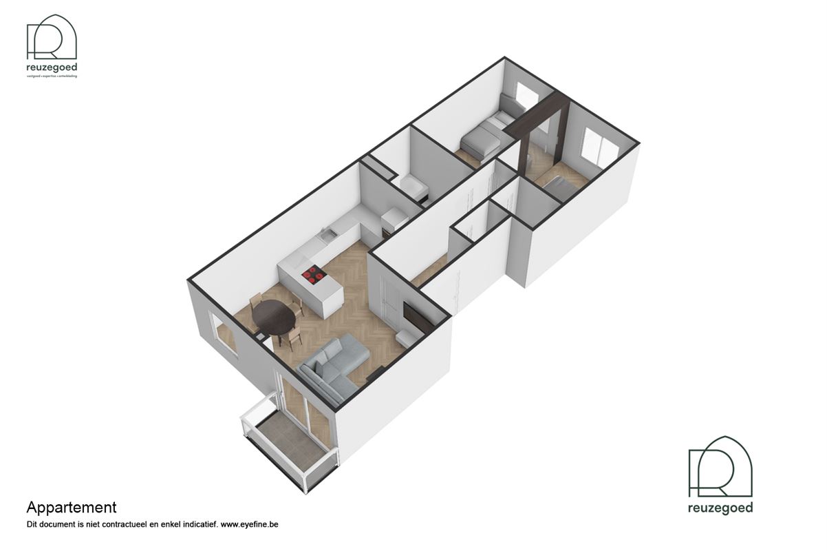 Opgefrist 2-slaapkamerappartement met garage in Kessel-Lo, vlakbij Leuven