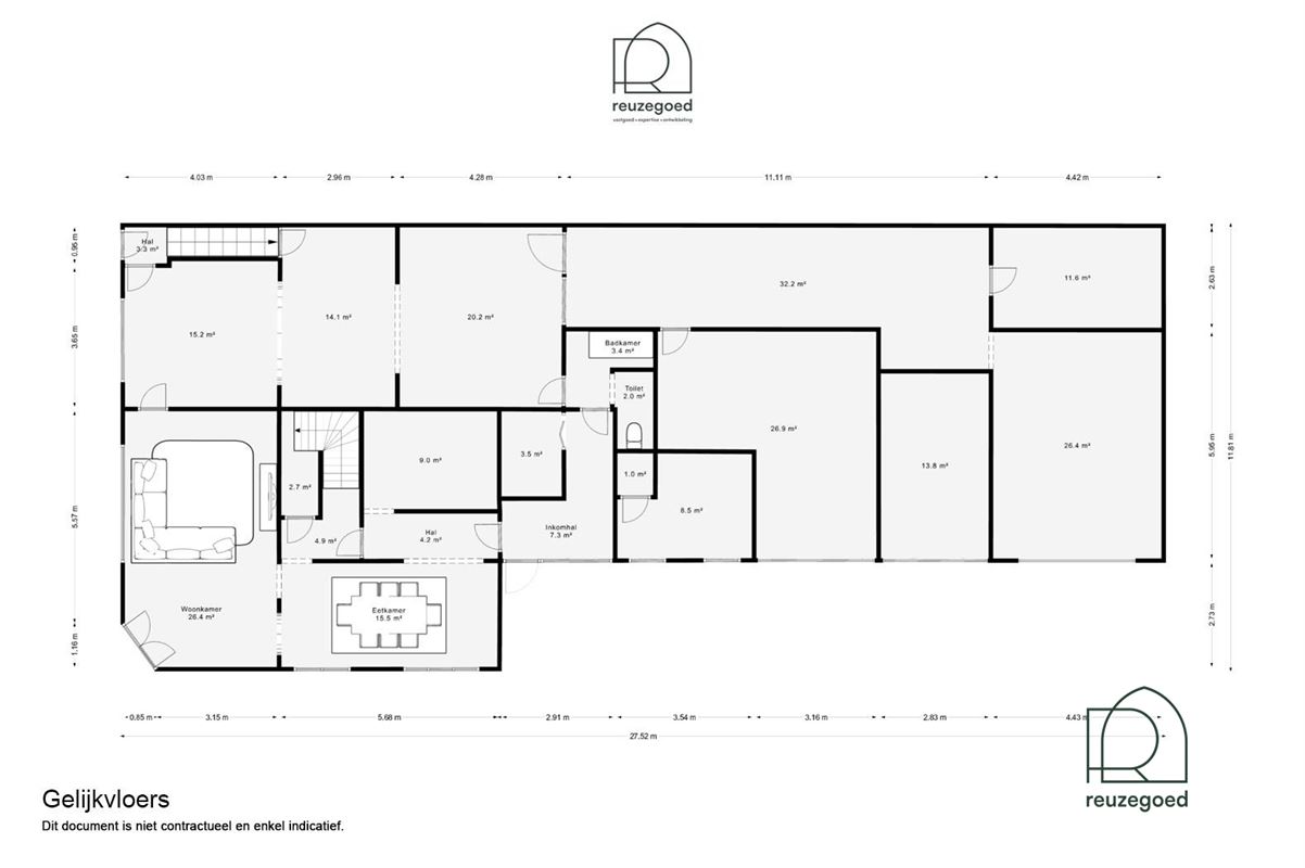 Te renoveren huis (382m²) met mogelijkheid tot 2 bouwgronden