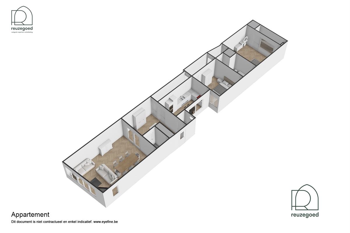 Ruim appartement met 2 slaapkamers op de IJzerenleen in Mechelen (140 m²)