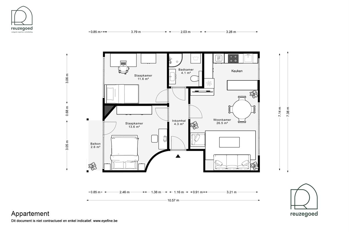Leuk modern appartement met twee slaapkamers dichtbij centrum Mechelen
