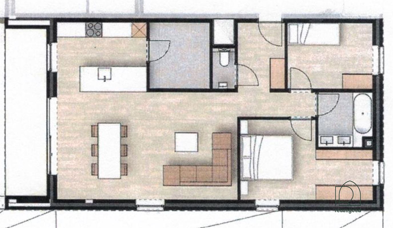Ruim gelijkvloers appartement met grote tuin en terras in Putte