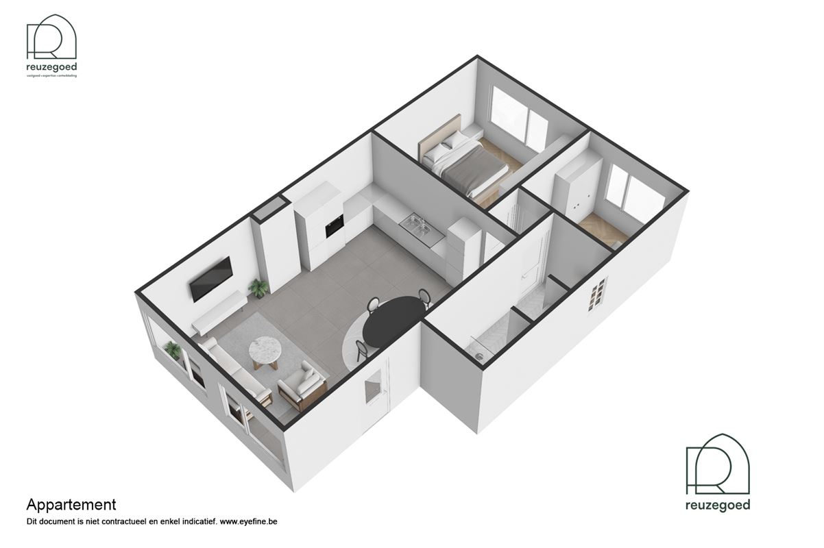 Instapklaar appartement met 2 slaapkamers op toplocatie in Wijgmaal