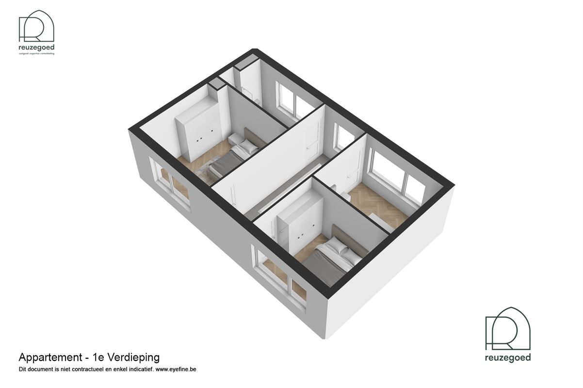 Uniek duplexappartement (3 slpk) met huisgevoel, groene daktuin en zicht op de velden in Kortessem