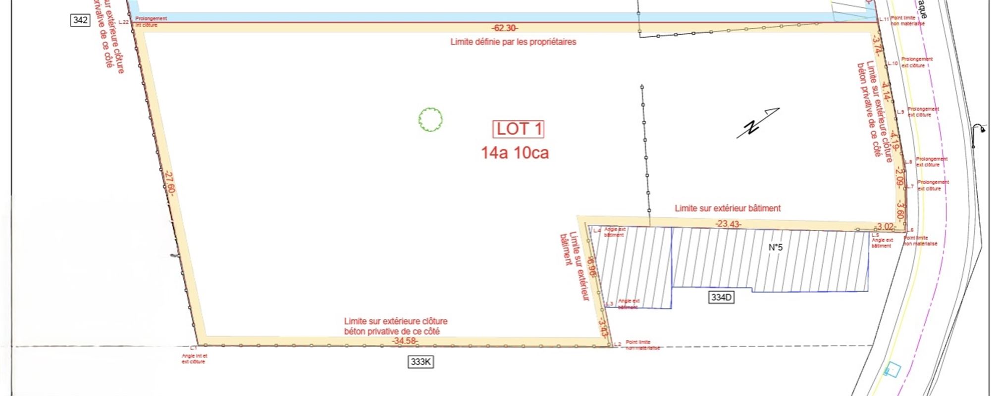 Grond met een totale oppervlakte van 1.410 m².
