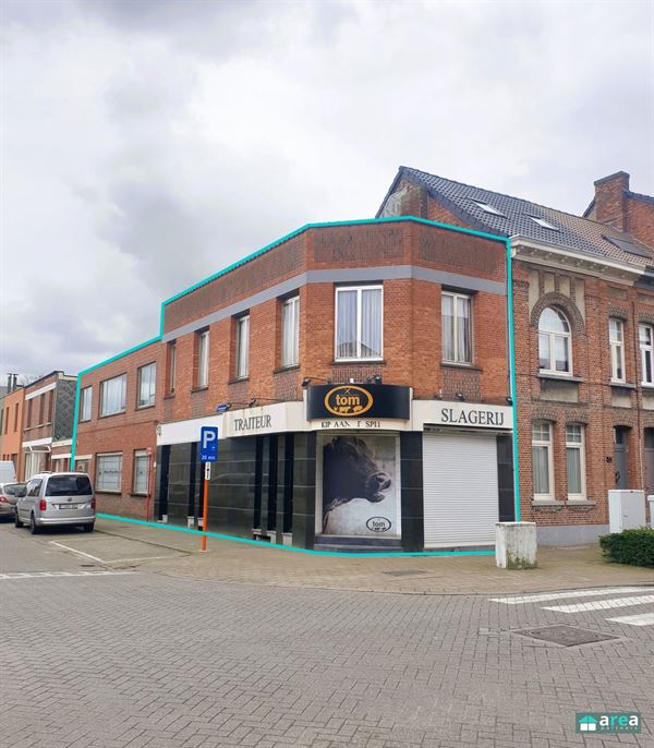 Handelsgelijkvloers met woonst