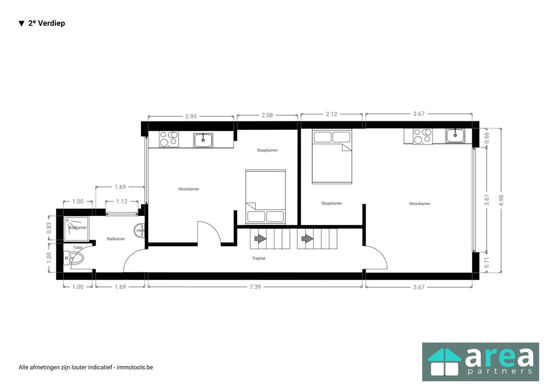 Opbrengsteigendom met handelszaak en 6 studio's in stadsbuurt!
