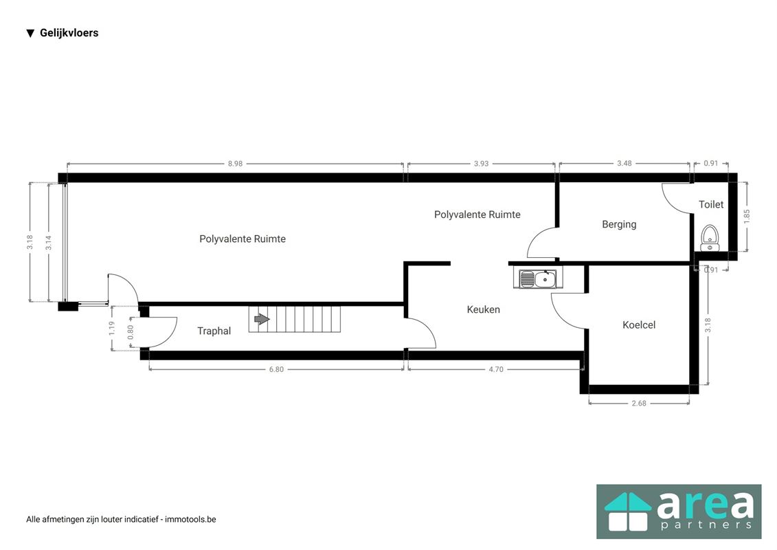 Opbrengsteigendom bestaande uit handelszaak + 3 appartementen