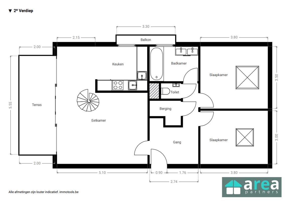 Ruim duplexappartement