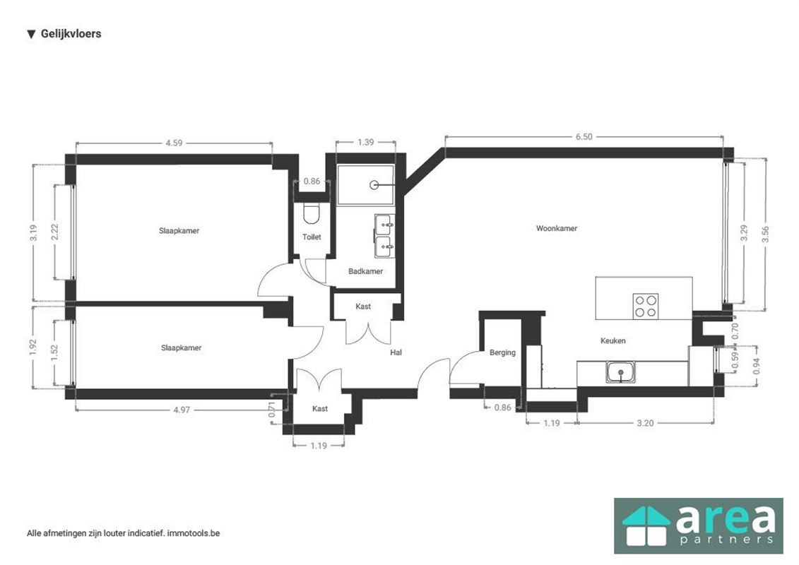 Gerenoveerd gelijkvloers appartement met 2 slpk te Boho!