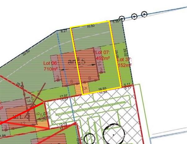 Bouwgrond voor halfopen bebouwing 