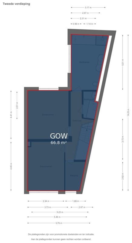Triplexappartement (160 m²) met privé-ingang
