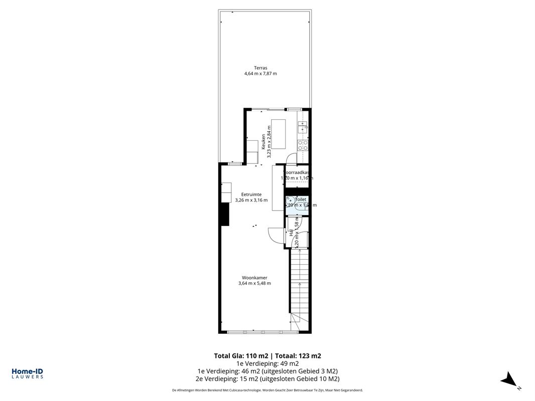 Fris triplex appartement met groot dakterras en garage