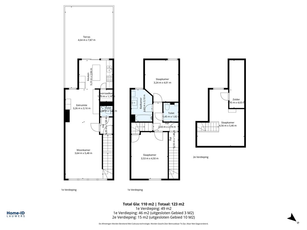 Fris triplex appartement met groot dakterras en garage