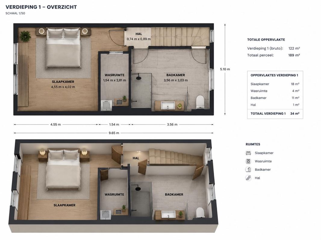 Ruime stadswoning, 2 á 3 slaapkamers, EPC-B en zonnepanelen