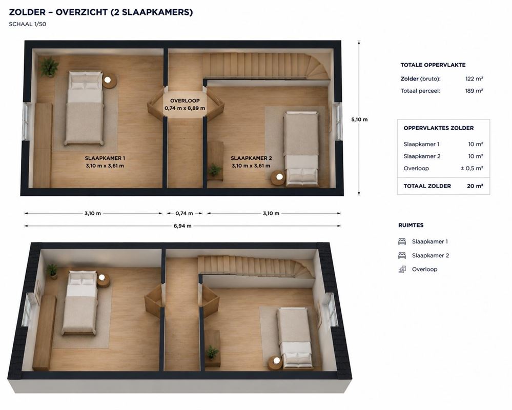 Ruime stadswoning, 2 á 3 slaapkamers, EPC-B en zonnepanelen