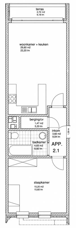 1-slaapkamerappartement met terras en autostaanplaats