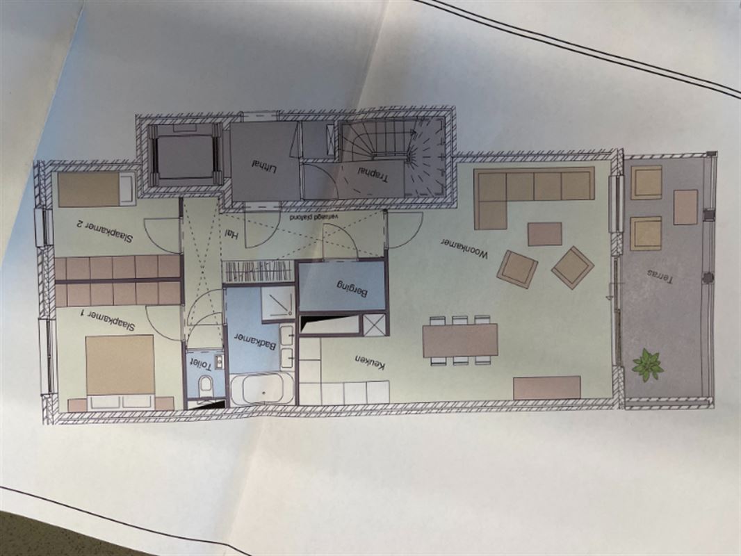 Appartement met groot terras.