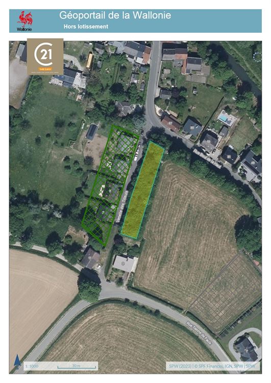 Terrain à bâtir de 10a65ca avec 79m de façade