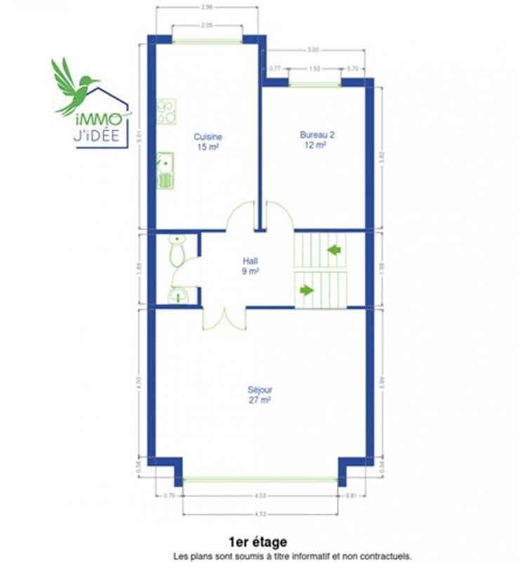 Maison bel étage au centre ville dans une rue calme