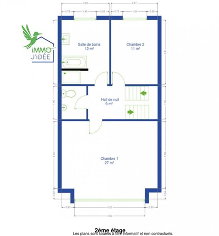 Maison bel étage au centre ville dans une rue calme