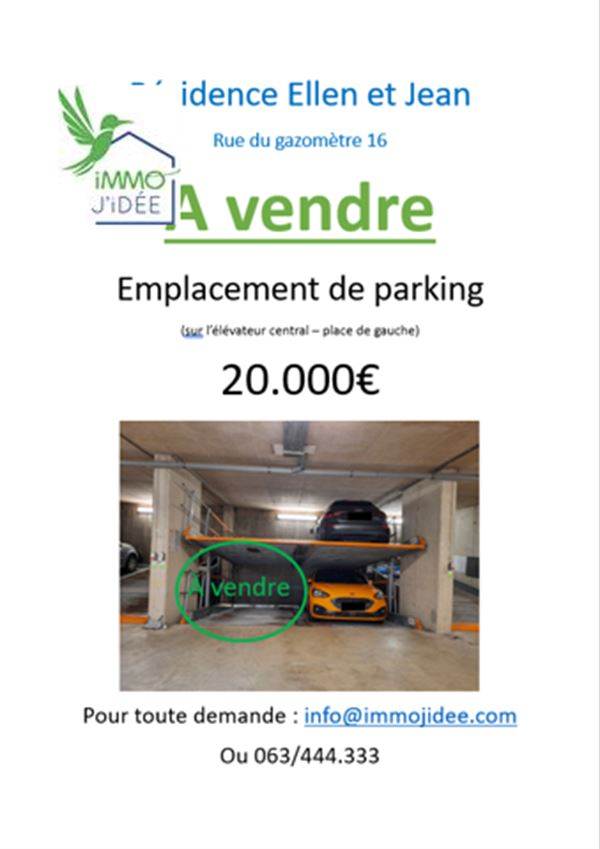 Parking à louer à 2 min à pieds de la gare d'Arlon