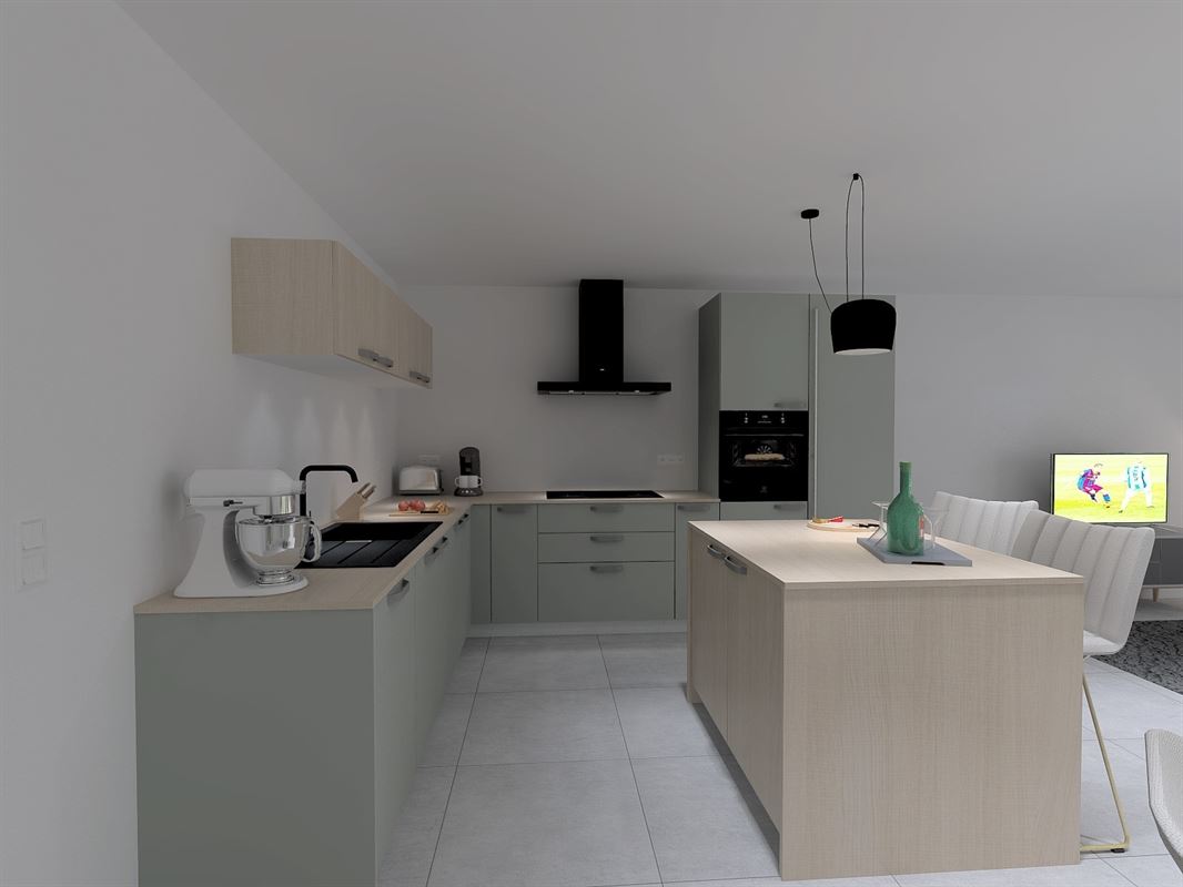 Une maison neuve de 3 chambres et garage.