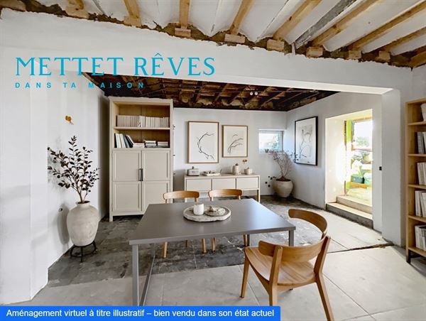 Maison de 3 façades+terrain à bâtir.