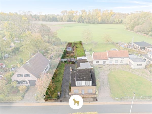 Perceel BOUWGROND (na afbraak bestaande bebouwing) voor OPEN BEBOUWING van ca. 954m² groot