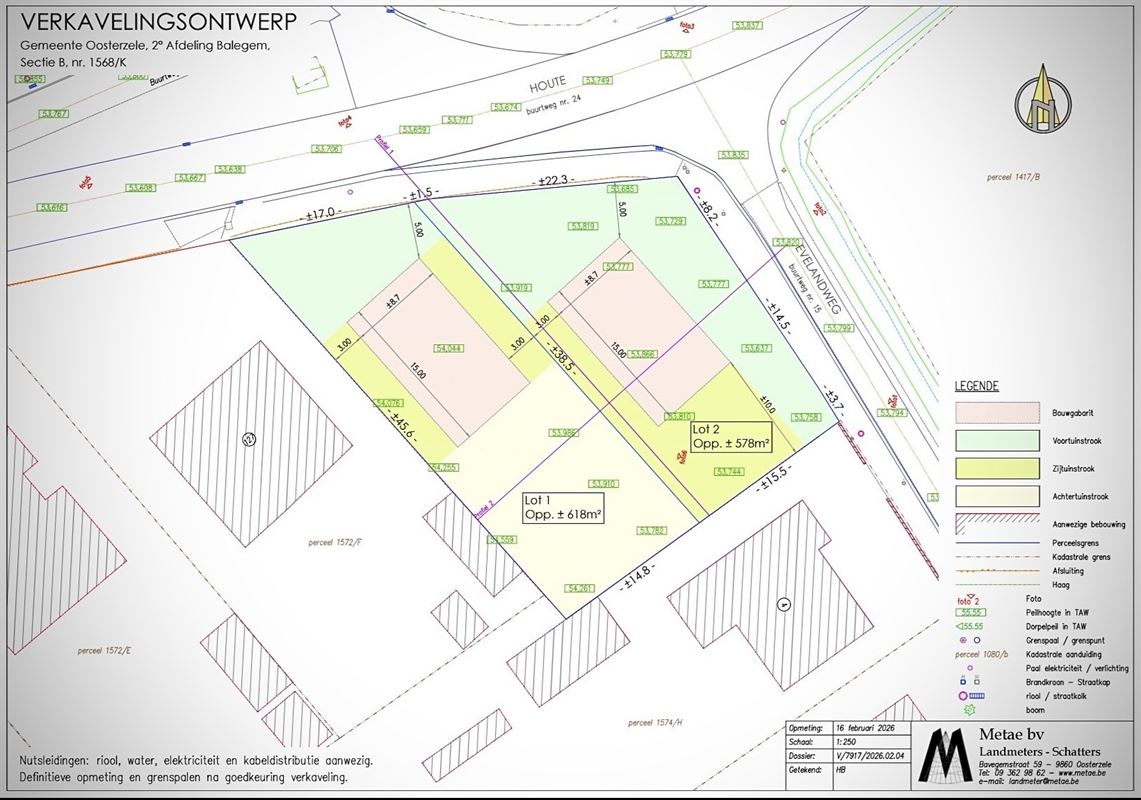 Mooi zuidelijk georiënteerd BOUWPERCEEL (ca. 618m²) voor OPEN BEBOUWING, landelijk gelegen én uitstekend bereikbaar