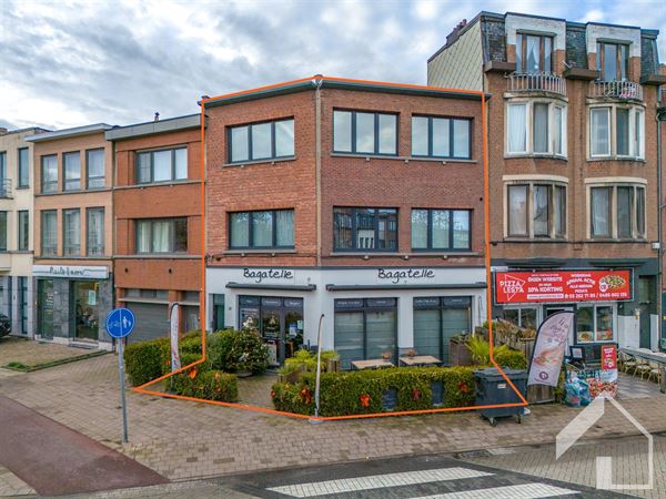 Gelijkvloers handelspand met 2 appartementen